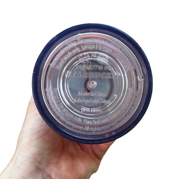 Starbucks Orange and Black Stripe 24oz Cold Cup - Picture 9 of 9